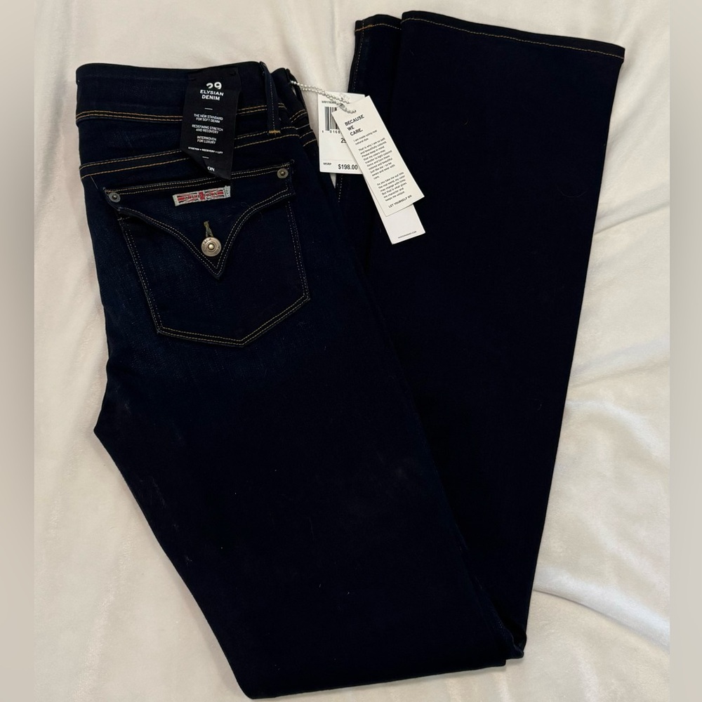 Brand New Hudson Elysian Denim straight leg deep blue jeans. Size 29